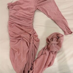 Elegant Pink Ruched Dress